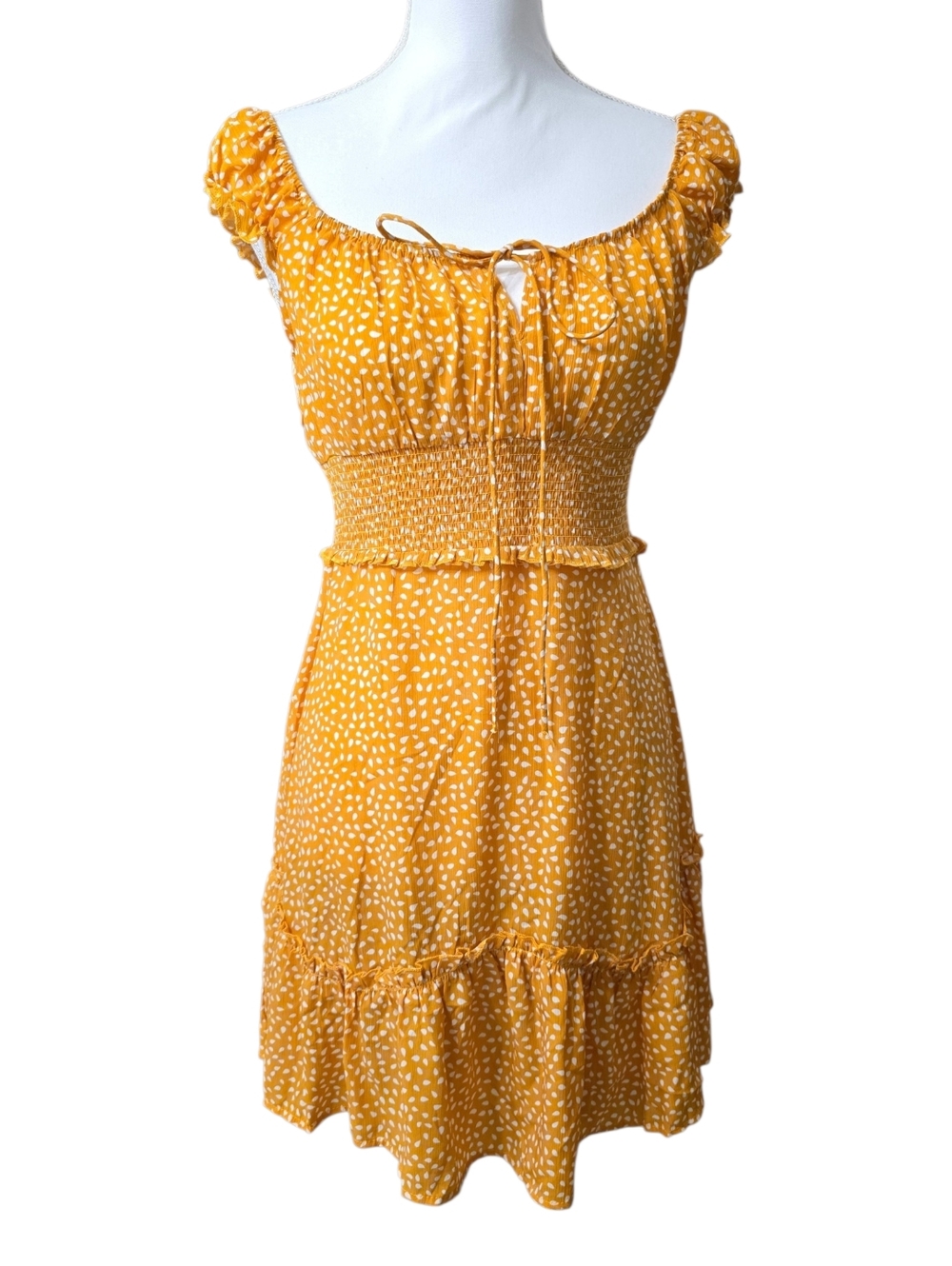 Girls Mustard Yellow Smocked Sundress